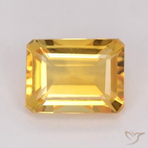 1.54ct Naturale Arancio dorato Citrino, Taglio smeraldo, VVS-VS