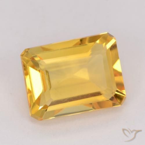 Citrino Arancio dorato naturale da 1.54 ct, Ottagonale / Taglio smeraldo, VVS-VS
