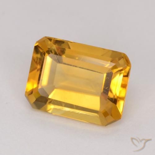Citrino Arancio Dorato Profondo naturale da 1.20 ct, Ottagonale / Taglio smeraldo, VVS-VS