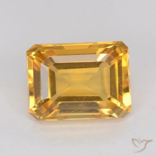 1.44ct Naturale Dorato scuro Citrino, Taglio smeraldo, VVS-VS