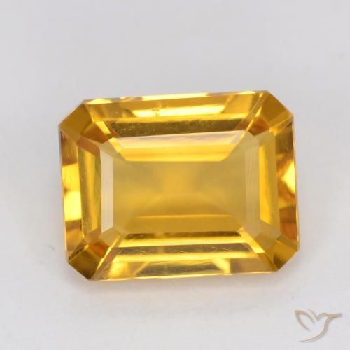 1.44ct Naturale Arancio dorato Citrino, Taglio smeraldo, VVS-VS