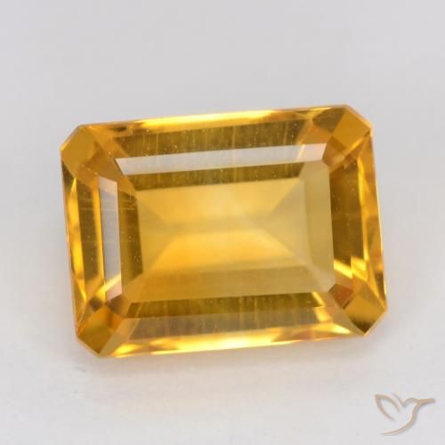1.57ct Naturale Dorato scuro Citrino, Taglio smeraldo, VVS-VS