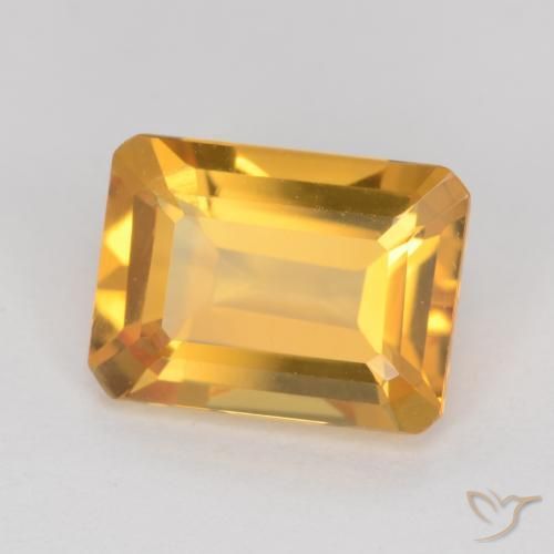 Citrino Arancio Dorato Profondo naturale da 1.24 ct, Ottagonale / Taglio smeraldo, VVS-VS