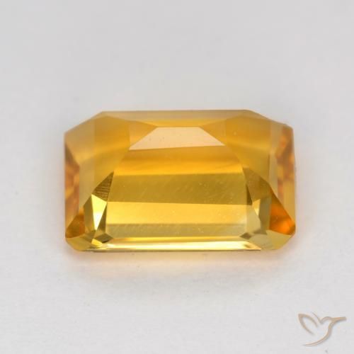 Citrino Arancio Dorato Profondo naturale da 1.24 ct, Ottagonale / Taglio smeraldo, VVS-VS