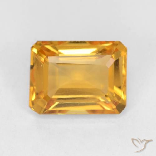 1.67ct Naturale Dorato scuro Citrino, Taglio smeraldo, VVS-VS