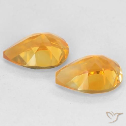 Gemme di Citrino Arancio intenso-OroG naturale da 1.33 ct, Forma a pera, VVS-VS
