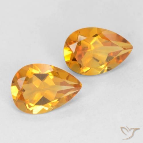 Gemme di Citrino Arancio-Oro naturale da 1.33 ct, Forma a pera, VVS-VS