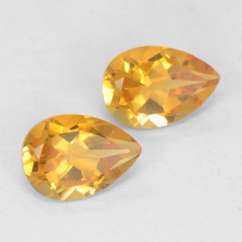 Citrino naturale dorato da 1,37 ct, taglio a pera, VVS-VS