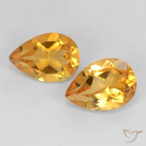 1.27ctw Naturale Arancio Scuro-Oro Citrino, Forma a pera, VVS-VS