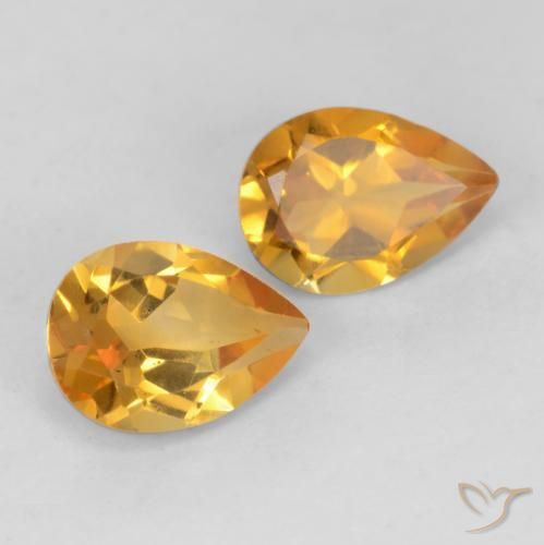 Gemme di Citrino Arancio Scuro-Oro naturale da 1.27 ct, Forma a pera, VVS-VS