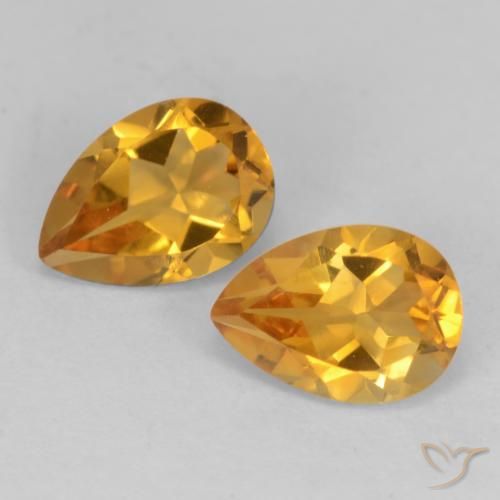 1.48ctw Naturale Arancio Scuro-Oro Citrino, Forma a pera, VS