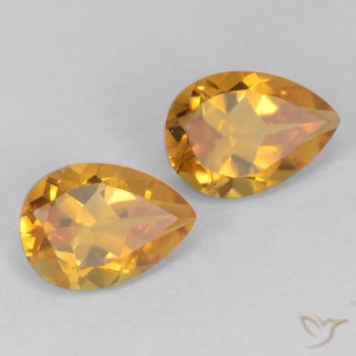 Gemme di Citrino Arancio Scuro-Oro naturale da 1.48 ct, Forma a pera, VS