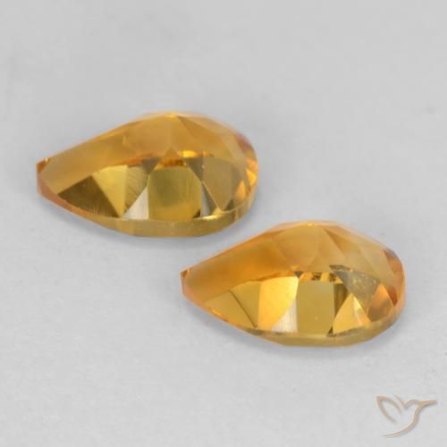 Gemme di Citrino Arancio Scuro-Oro naturale da 1.48 ct, Forma a pera, VS