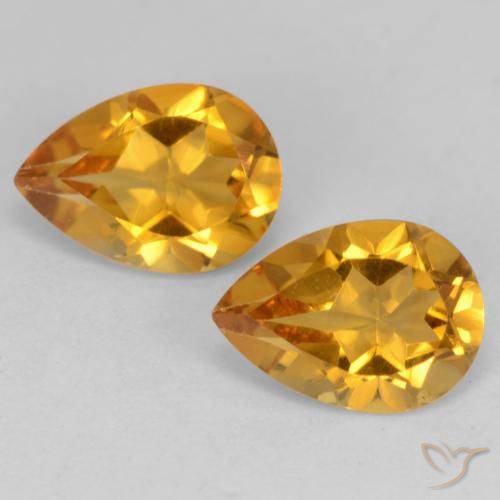 1.28ctw Naturale Arancio intenso-OroG Citrino, Forma a pera, VVS-VS