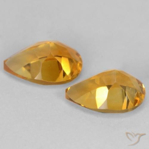 Gemme di Citrino Arancio intenso-OroG naturale da 1.28 ct, Forma a pera, VVS-VS