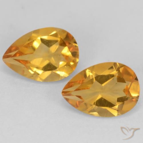 1.39ctw Naturale Arancio Dorato Profondo Citrino, Forma a pera, VVS-VS
