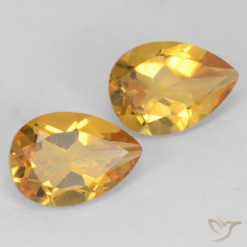 Gemme di Citrino Arancio Dorato Profondo naturale da 1.39 ct, Forma a pera, VVS-VS
