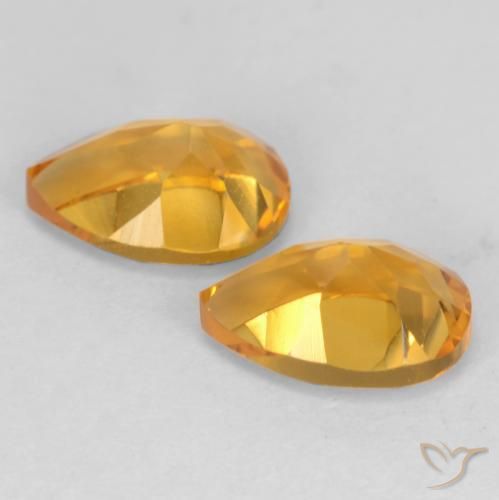 Gemme di Citrino Arancio Dorato Profondo naturale da 1.39 ct, Forma a pera, VVS-VS