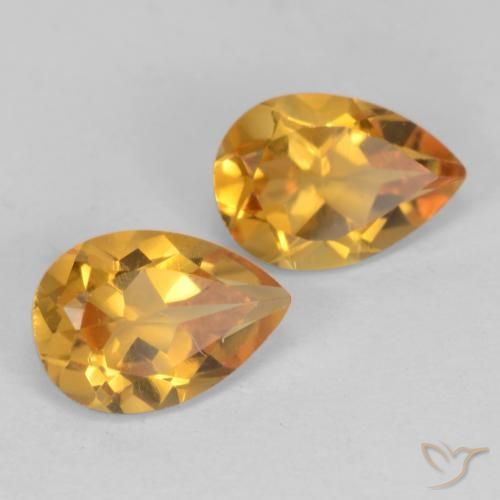 Gemme di Citrino Arancio Scuro-Oro naturale da 1.28 ct, Forma a pera, VVS-VS