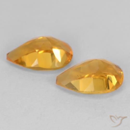 Gemme di Citrino Arancio Scuro-Oro naturale da 1.28 ct, Forma a pera, VVS-VS