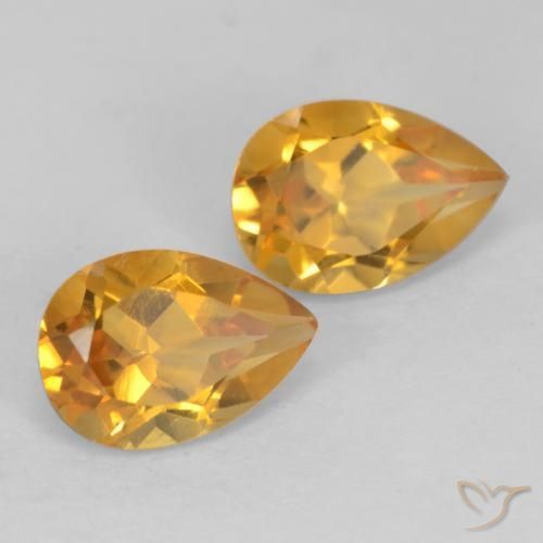 Gemme di Citrino Dorato scuro naturale da 1.31 ct, Forma a pera, VVS-VS