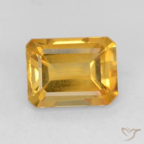 1.57ct Naturale Arancio-Oro Citrino, Taglio smeraldo, VVS-VS