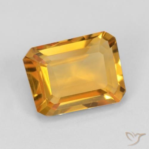 Citrino Arancio Medio naturale da 1.37 ct, Ottagonale / Taglio smeraldo, VVS-VS