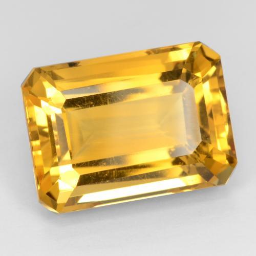 Citrino naturale dorato da 17,53 ct, taglio smeraldo, VVS-VS