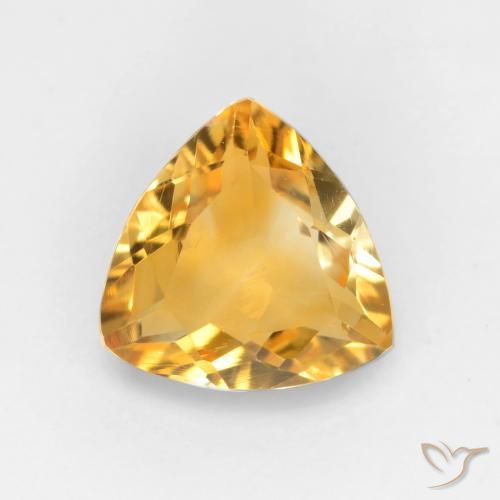 Citrino Arancio Dorato Profondo naturale da 1.14 ct, Taglio trillion, VVS-VS