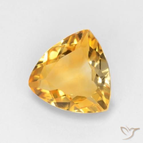 Citrino Arancio Dorato Profondo naturale da 1.14 ct, Taglio trillion, VVS-VS
