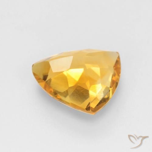 Citrino Arancio Dorato Profondo naturale da 1.14 ct, Taglio trillion, VVS-VS