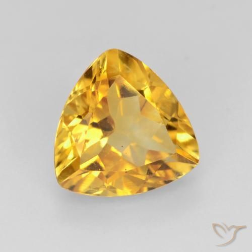 Citrino Oro medio naturale da 1.46 ct, Taglio trillion, VVS-VS