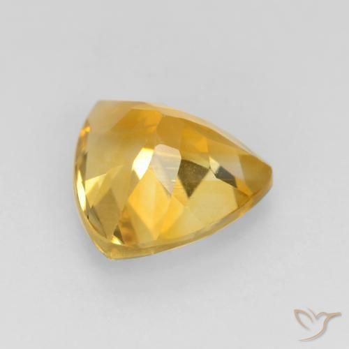 Citrino Oro medio naturale da 1.46 ct, Taglio trillion, VVS-VS