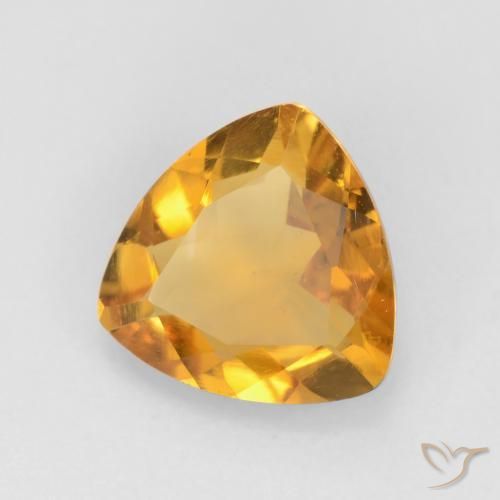 Citrino Arancio medio-chiaro-oroG naturale da 1.28 ct, Taglio trillion, VVS-VS