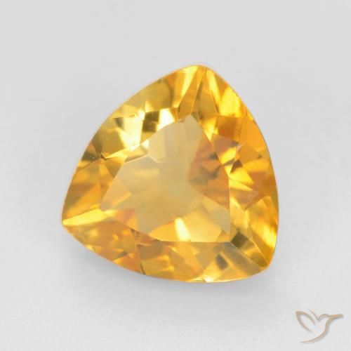 Citrino Dorato scuro naturale da 1.41 ct, Taglio trillion, VVS-VS