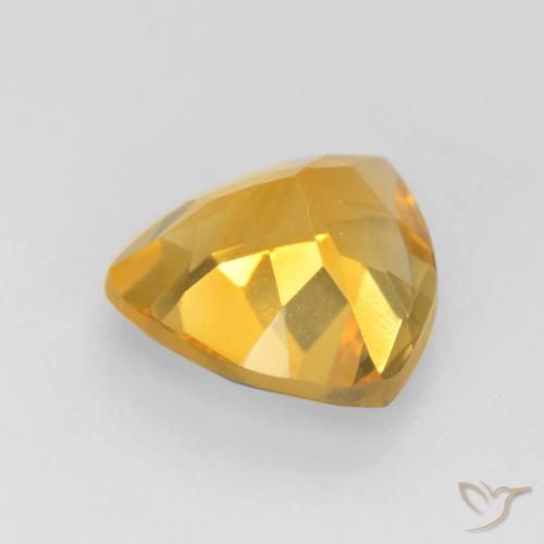 Citrino Dorato scuro naturale da 1.41 ct, Taglio trillion, VVS-VS