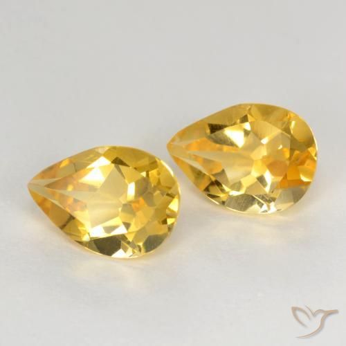 Gemme di Citrino Arancio dorato naturale da 1.20 ct, Forma a pera, VVS-VS