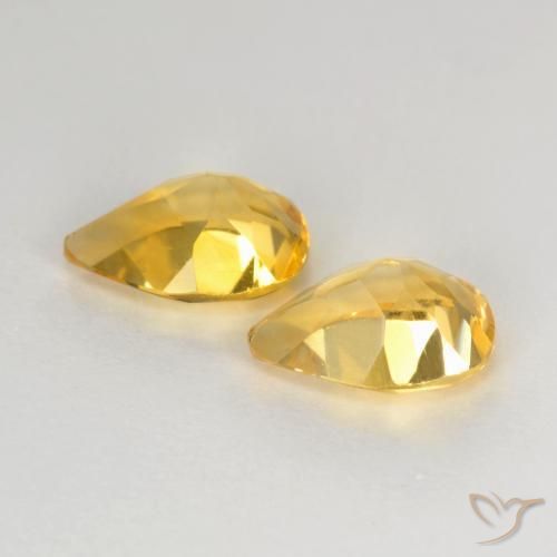 Gemme di Citrino Arancio dorato naturale da 1.20 ct, Forma a pera, VVS-VS
