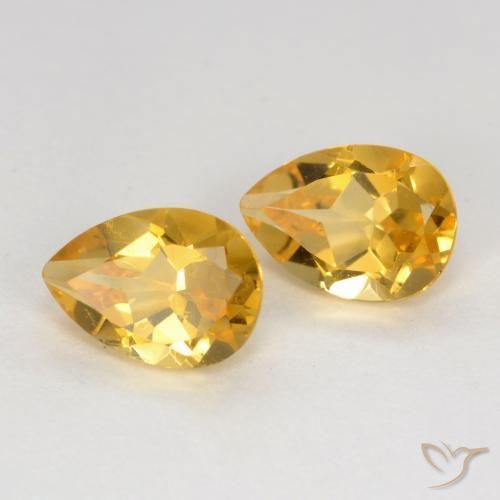 Gemme di Citrino Dorato medio-scuro naturale da 1.42 ct, Forma a pera, VVS-VS