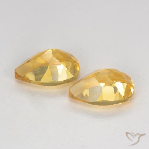 Gemme di Citrino Dorato medio-scuro naturale da 1.42 ct, Forma a pera, VVS-VS