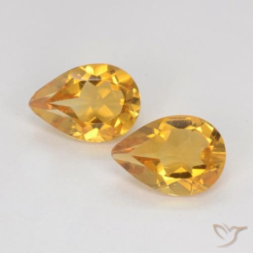 1.18ctw Naturale Arancio Dorato Profondo Citrino, Forma a pera, VVS-VS