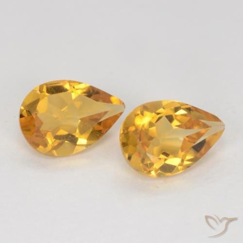 Gemme di Citrino Arancio Dorato Profondo naturale da 1.18 ct, Forma a pera, VVS-VS