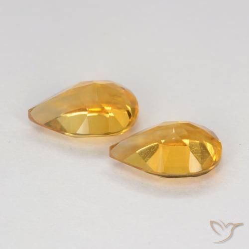 Gemme di Citrino Arancio Dorato Profondo naturale da 1.18 ct, Forma a pera, VVS-VS