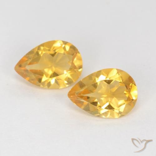 1.17ctw Naturale Oro medio Citrino, Forma a pera, VVS-VS