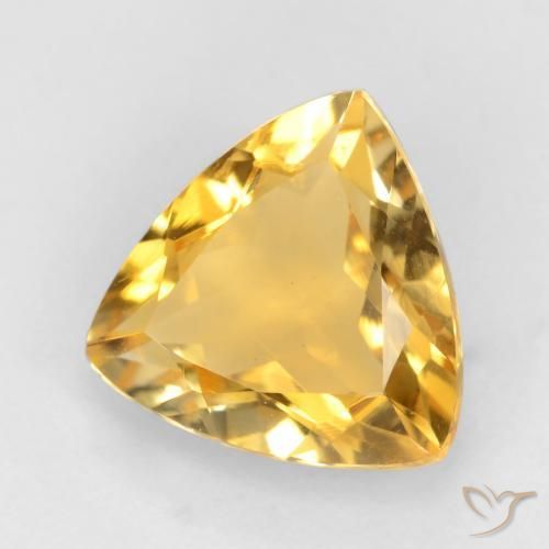 Citrino Oro medio naturale da 1.52 ct, Taglio trillion, VVS-VS