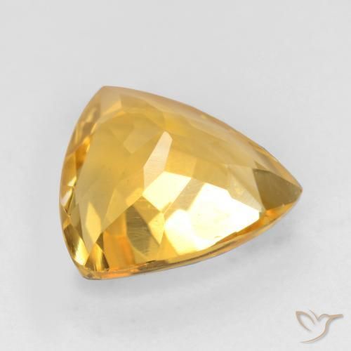 Citrino Oro medio naturale da 1.52 ct, Taglio trillion, VVS-VS