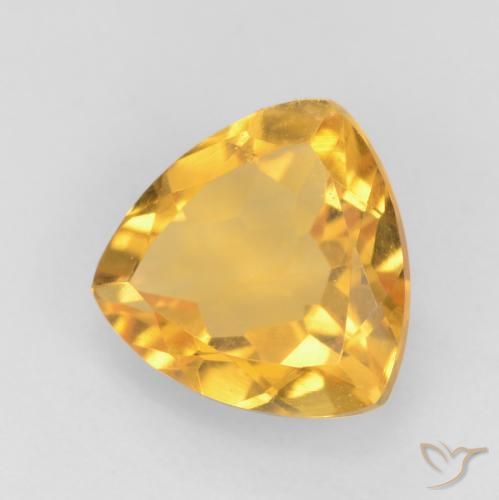 Citrino Oro medio naturale da 1.37 ct, Taglio trillion, VVS-VS