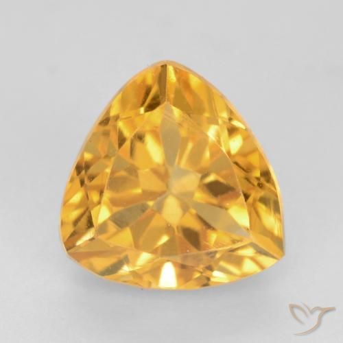 1.65ct Naturale Arancio dorato Citrino, Taglio trillion, VVS-VS