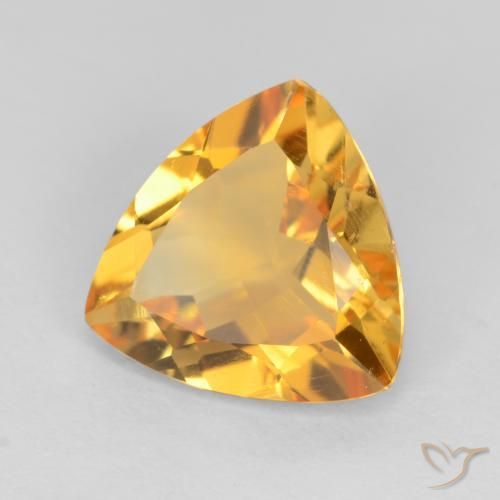 Citrino Arancio-Oro naturale da 1.97 ct, Taglio trillion, VVS-VS