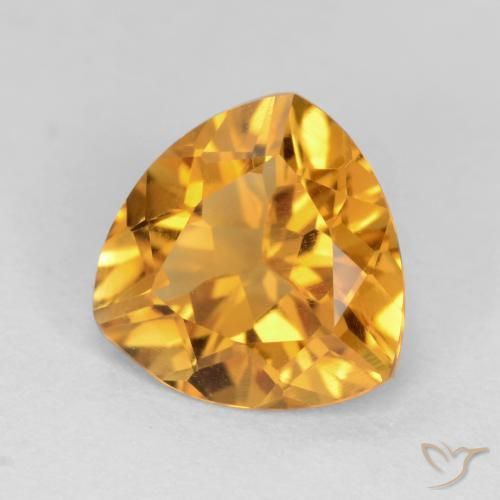 Citrino Dorato scuro naturale da 1.72 ct, Taglio trillion, VVS-VS